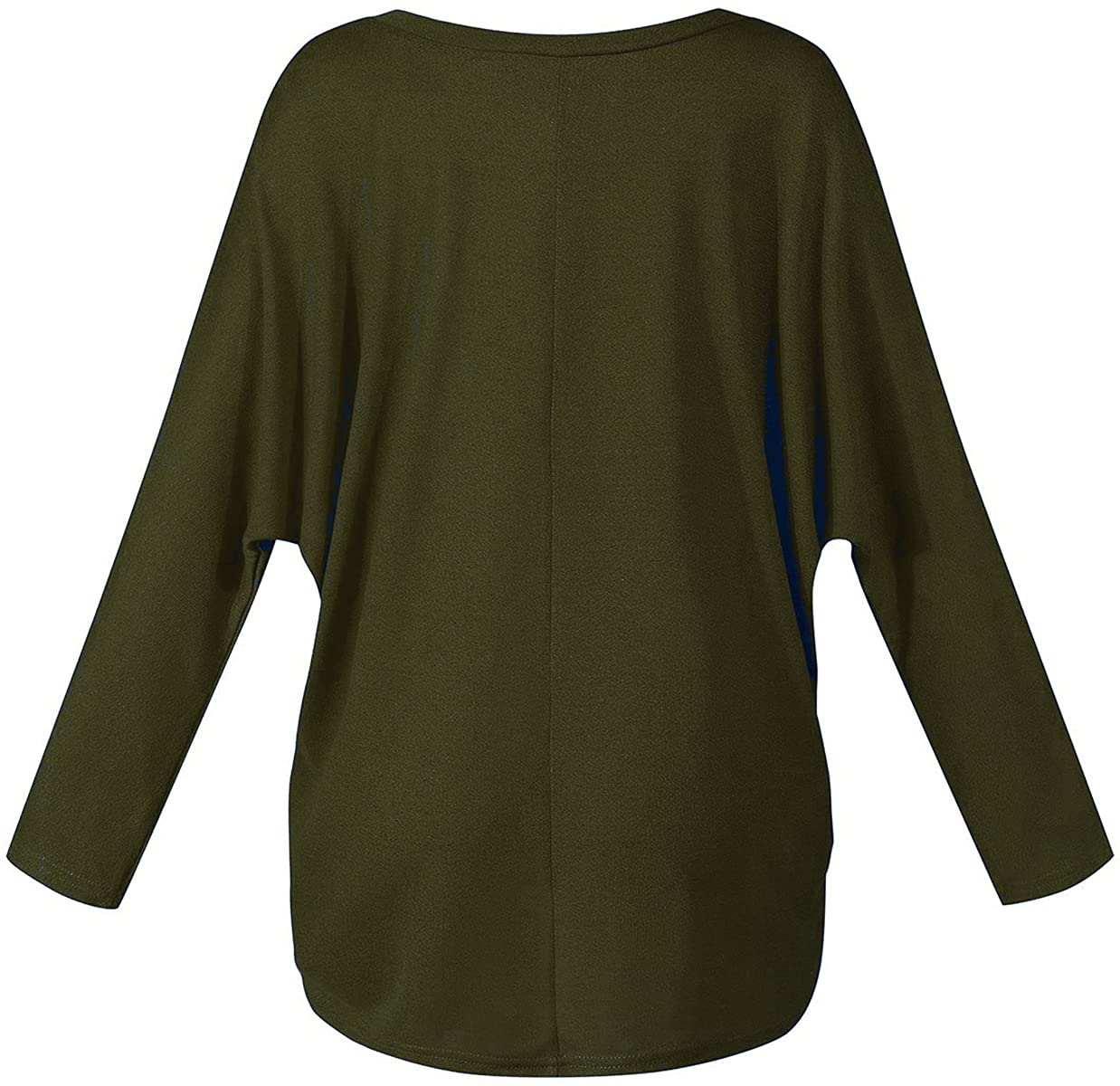 ZIOOER Women T Shirts Batwing Long Sleeve Irregular Sweatshirt Blouse Casual Oversized Tops ArmyGreen XL