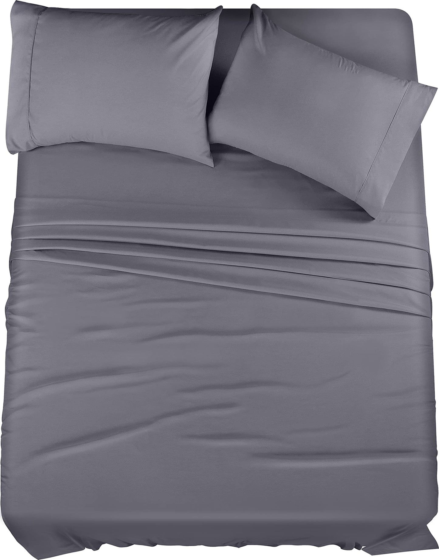 Utopia Bedding Bed Sheet Set - 4 Piece Queen Bedding - Soft Brushed Microfiber Fabric - Shrinkage & Fade Resistant - Easy Care (Queen, Grey)