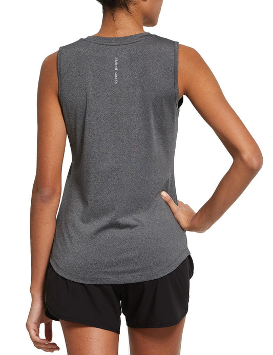 BALEFA Women's Workout Tank Tops Sleeveless Athletic Sport Shirts Gym Running Yoga Tops Gray Size XL