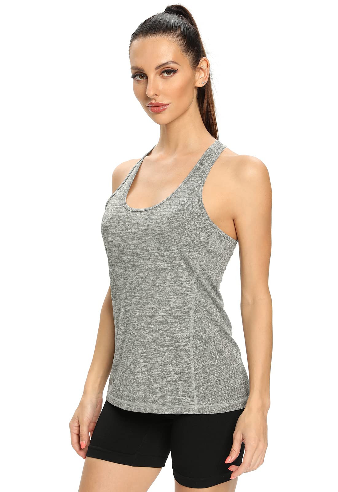 ROSYLINE Workout Tank Tops for Women Racerback Yoga Tops Quick Dry Activewear Tanks Black/Grey/Black/Wine Red S