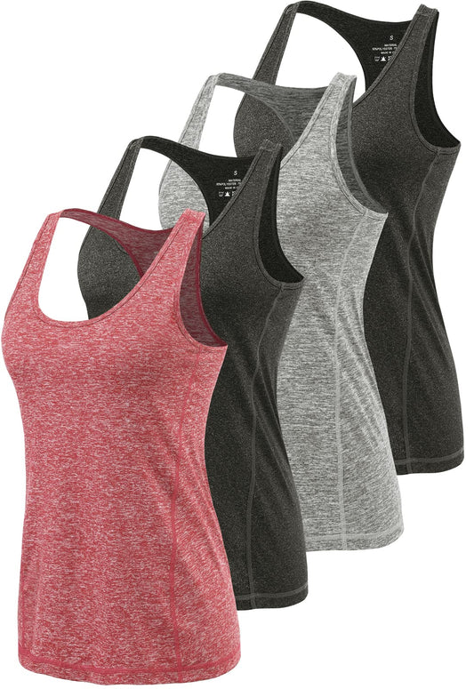 ROSYLINE Workout Tank Tops for Women Racerback Yoga Tops Quick Dry Activewear Tanks Black/Grey/Black/Wine Red S